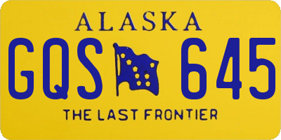 AK license plate GQS645