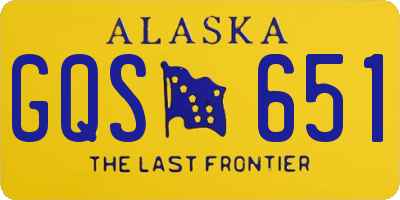 AK license plate GQS651