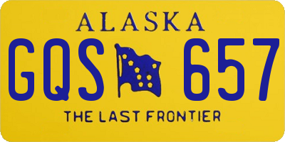 AK license plate GQS657