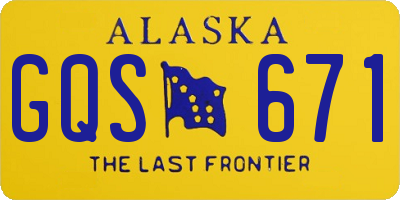 AK license plate GQS671