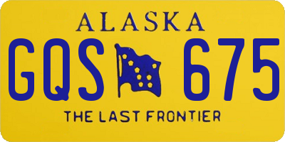 AK license plate GQS675