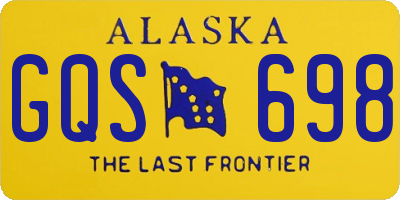 AK license plate GQS698