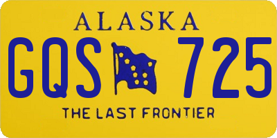 AK license plate GQS725