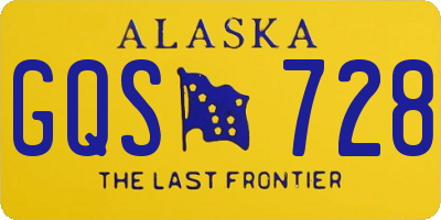 AK license plate GQS728