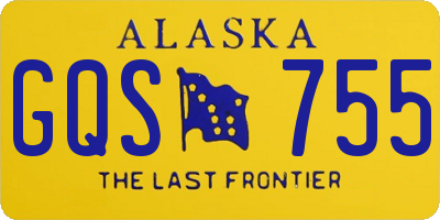 AK license plate GQS755