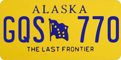 AK license plate GQS770