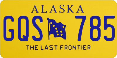 AK license plate GQS785