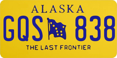 AK license plate GQS838