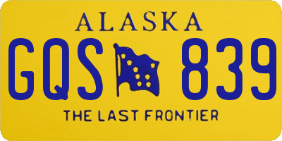 AK license plate GQS839