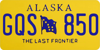 AK license plate GQS850