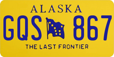 AK license plate GQS867