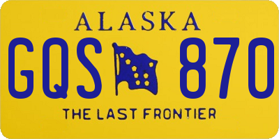 AK license plate GQS870