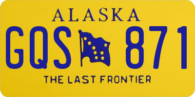 AK license plate GQS871