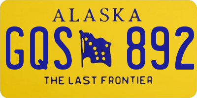 AK license plate GQS892