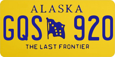 AK license plate GQS920