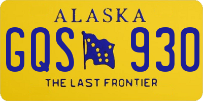 AK license plate GQS930