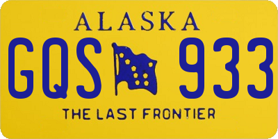 AK license plate GQS933