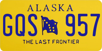 AK license plate GQS957
