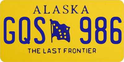 AK license plate GQS986