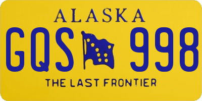 AK license plate GQS998