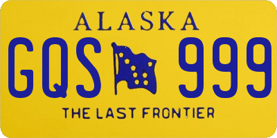AK license plate GQS999