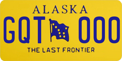 AK license plate GQT000