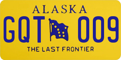 AK license plate GQT009