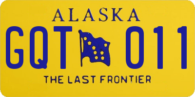 AK license plate GQT011