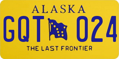 AK license plate GQT024