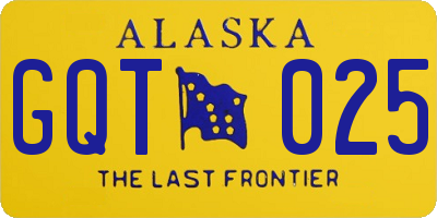 AK license plate GQT025