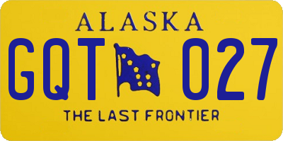 AK license plate GQT027
