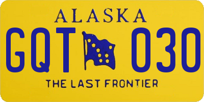 AK license plate GQT030