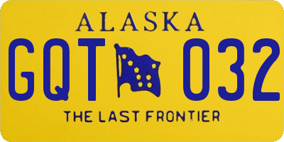 AK license plate GQT032