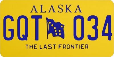 AK license plate GQT034