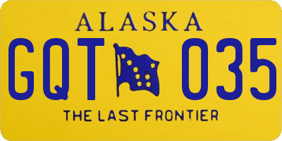 AK license plate GQT035