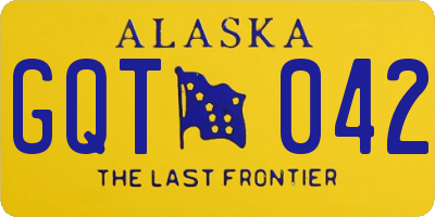 AK license plate GQT042