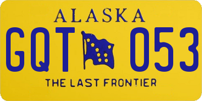 AK license plate GQT053