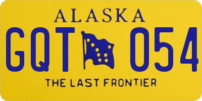 AK license plate GQT054