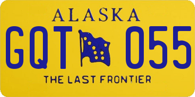 AK license plate GQT055