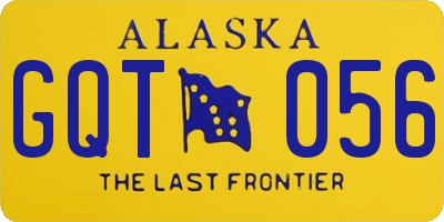 AK license plate GQT056