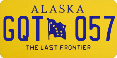 AK license plate GQT057