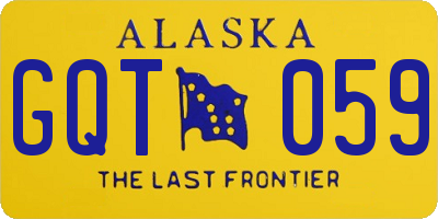 AK license plate GQT059