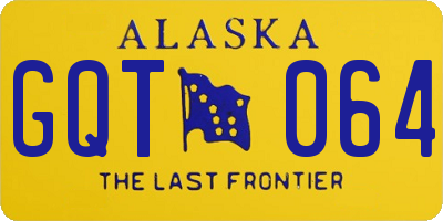 AK license plate GQT064