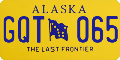 AK license plate GQT065
