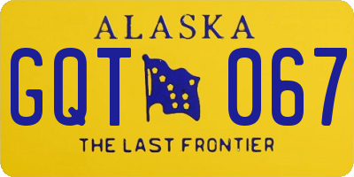AK license plate GQT067