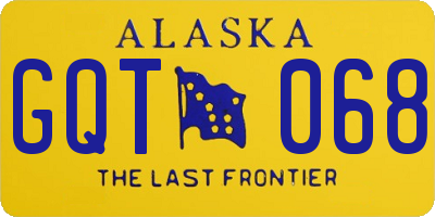 AK license plate GQT068