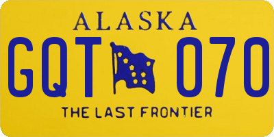 AK license plate GQT070