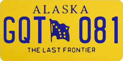AK license plate GQT081