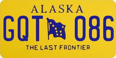 AK license plate GQT086