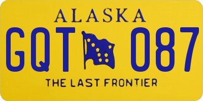 AK license plate GQT087